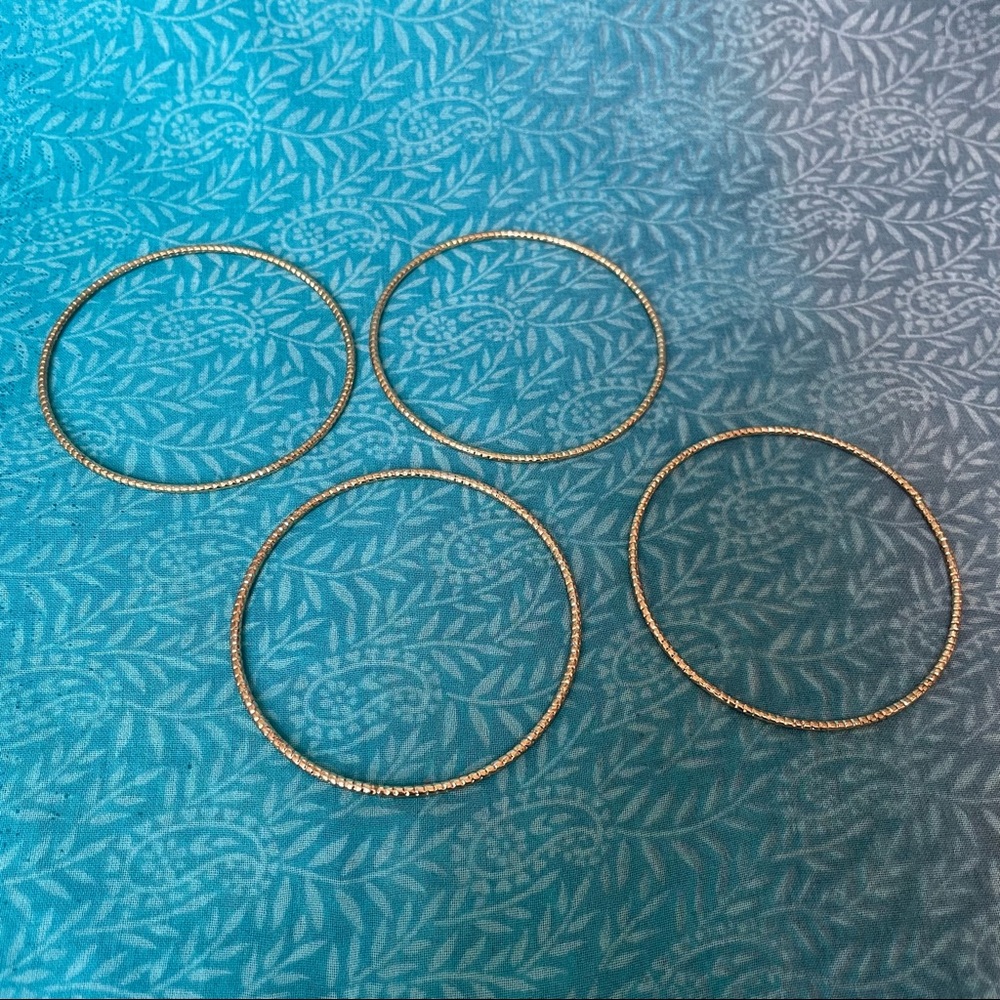 Set Of 4 Gold Bangle Bracelets View 2